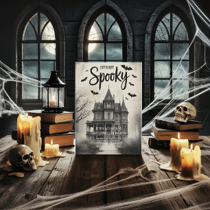  spookhuis Halloween Party Kaart