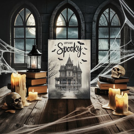 spookhuis Halloween Party Kaart