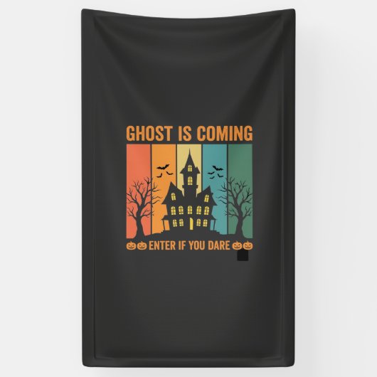 Spookhuis Halloween Vectorontwerp Spandoek (Verticaal)