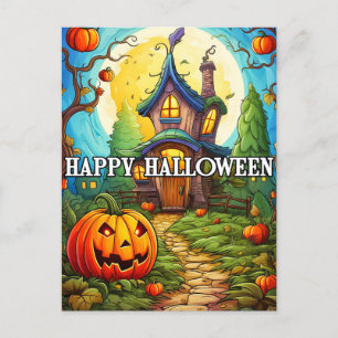 spookhuis Happy Halloween Briefkaart
