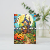spookhuis | Happy Halloween Briefkaart (Staand voorkant)