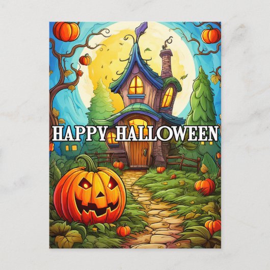 spookhuis | Happy Halloween Briefkaart (Voorkant)