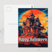 spookhuis | Happy Halloween Briefkaart (Voorkant / Achterkant)