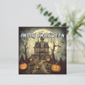spookhuis | Happy Halloween Kaart (Staand voorkant)