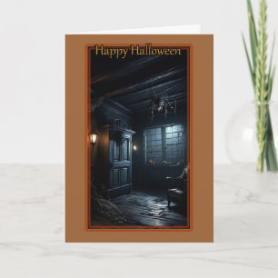 Spookhuis met Giant Spider Halloween Kaart