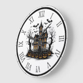 Spookhuis met pompoenen en vleermuizen Halloween Grote Klok (Hoek)