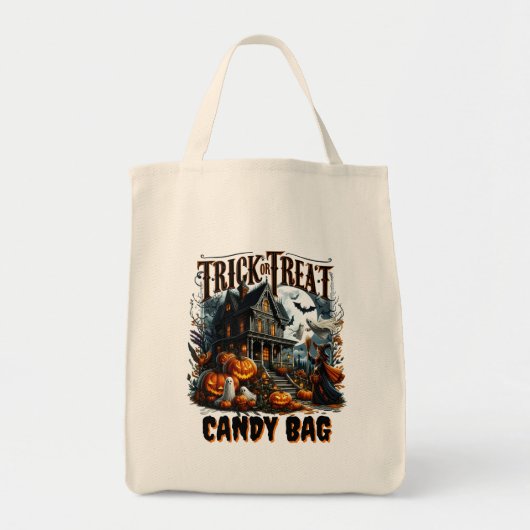 Spookhuis met pompoenen voor Halloween! Tote Bag (Voorkant)
