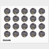 spookhuis | Spooky Volle Maan Boom en Bats Ronde Sticker (Vel)