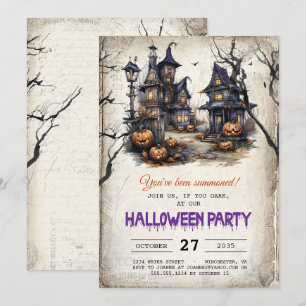 Spookhuizen Spooky Halloween Party Kaart