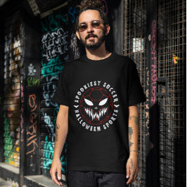 Spookiest voetbal halloween sporten t-shirt