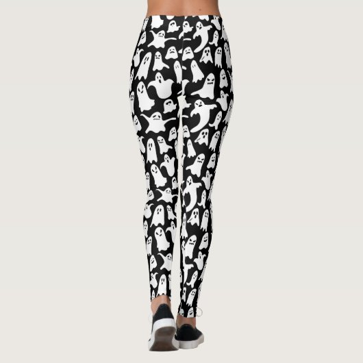 Spookige geest halloween zwarte partij leggings (Achterkant)