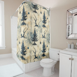Spookige kerstboom douchegordijn