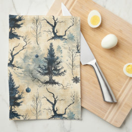 Spookige kerstboom theedoek