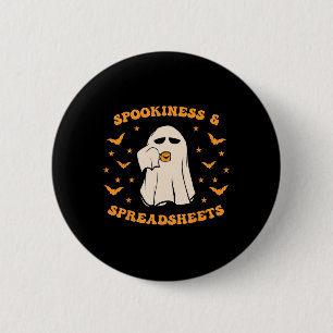 Spookiness en spreadsheets Halloween Accountant B Ronde Button 5,7 Cm