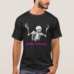 Spooking versterkt spooky skelet internet meme t-shirt