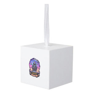 Spookjager Grim Reaper Skelet Zeis Paarse Vlam Kubus Ornament