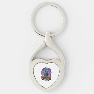 Spookjager Grim Reaper Skelet Zeis Paarse Vlam Sleutelhanger
