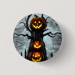 spookjas lantern pomkin tree fantasy Dark art Ronde Button 3,2 Cm