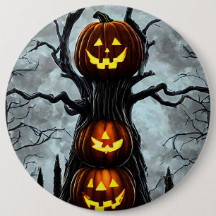 spookjas lantern pomkin tree fantasy Dark art Ronde Button 6,0 Cm