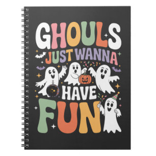 Spookjes Willen Gewoon Leuke Retro Geest Halloween Notitieboek