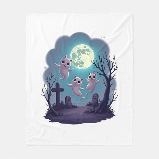 Spookkatparade Fleece Deken (Voorkant)