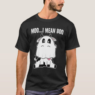 Spookkoe Moo Ik bedoel Boe Pompoen Maan Halloween T-shirt