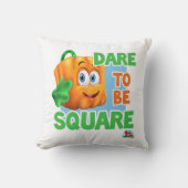 Spookley de Vierkante Pompoen | DURF VIERKANT TE Z Kussen (Voorkant)