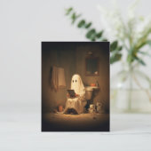 Spooklezing in het achterkamertje briefkaart (Staand voorkant)