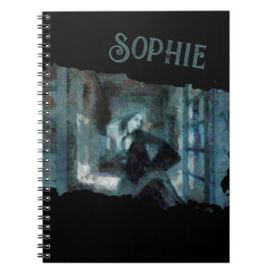 Spookmeisje in het Blauw – Helse Surrealistische K Notitieboek