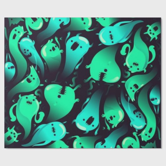 spookpatroon cadeaupapier (Vlak)