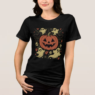 Spookpompoen Halloween Tri-Blend Shirt