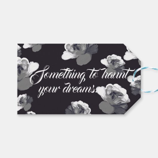 Spookroos Geplaagde Dromen Halloween Cadeaulabel (Voorkant (Horizontaal))