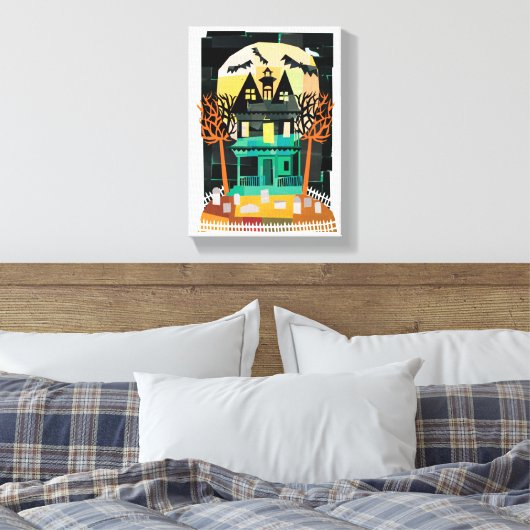 Spooks van het gehakte huis canvas afdruk (Insitu (Slaapkamer))