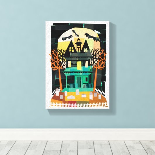 Spooks van het gehakte huis canvas afdruk (Insitu (Houten vloer))