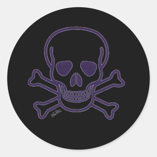 Spookschedel rond sticker (Voorkant)