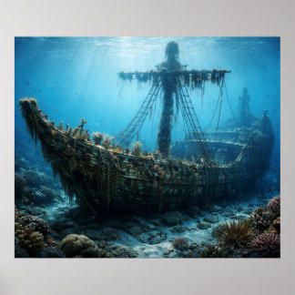 Spookschip in de Afgrond Poster