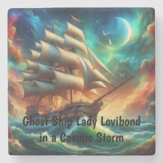 Spookschip Lady Lovibond in een kosmisch Storm Stenen Onderzetter