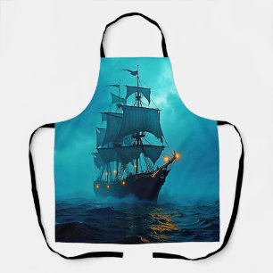 Spookschip op de Stormy Zeeen Design Schort