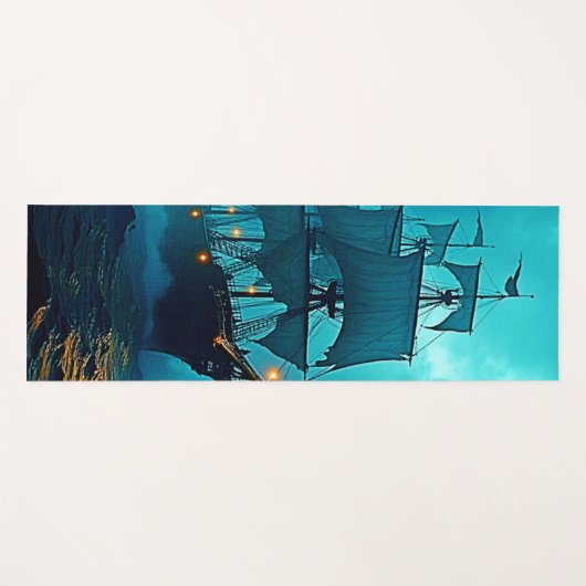 Spookschip op de Stormy Zeeen Design Yogamat (Voorkant (horizontaal))