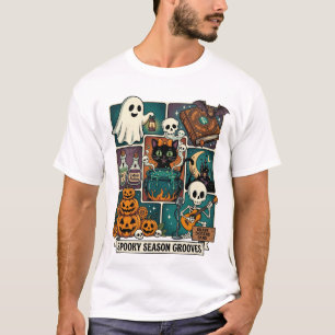 Spookseizoen Groovy Grave Diggers Band Skelet T-shirt
