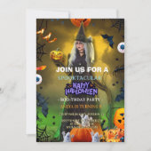 Spooktactische verjaardagsuitnodiging voor Hallowe Kaart (Voorkant)