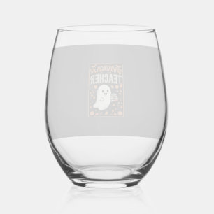 Spooktactulair leraren Halloween-spookontwerp_1 Wijnglas Zonder Voet