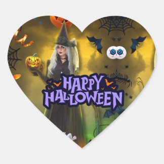 Spooktactulaire Halloween-verjaardagsuitnodiging Hart Sticker