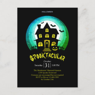 Spooktactulaire Spokenhuis Halloween Feest Briefkaart