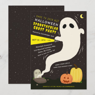 Spooktactulaire spook Halloween-feest uitnodiging