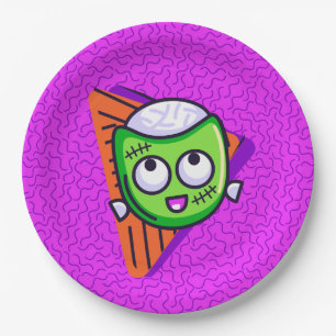 Spooktactulaire Zombie Halloween Borden - Paars Papieren Bordje