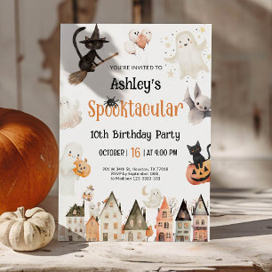 Spooktaculair feest Halloween verjaardag Kaart