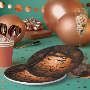 Spooktaculair Full Moon Kostuumfeest Papieren Bordje