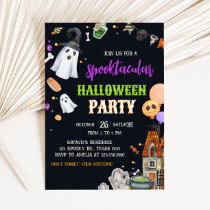 Spooktaculair Kinder kostuum Halloween Party Kaart