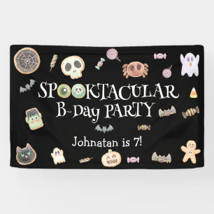 Spooktaculair kinder verjaardagsfeestje spandoek